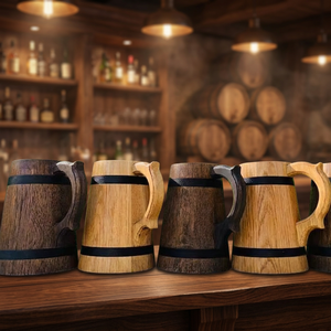 Tazas de Café, Sake, Leche y Té de Madera Natural Hechas a Mano, Estilo Árabe Vintage, Reutilizables, Personalizadas para Hotel u Hogar, Venta al Por Mayor - Product Image 1