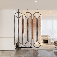 Minimaliste nordique lumière luxe en fer forgé cadre Changhong verre écran diviseur cloison pour salon entrée couloir