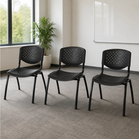 Chaise d'entraînement empilable en plastique avec dossier ergonomique à motif triangulaire et structure en acier pour salle de classe, salle de conférence