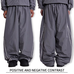 Pantalon de jogging ample YUCE personnalisé en nylon pour homme, pantalon de survêtement décontracté léger avec bande réfléchissante - Product Image 6