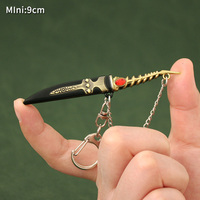 Nouveauté, pendentif en forme d'épée en os de dragon en acier valyrien miniature de 9 cm, jouet en métal, porte-clés