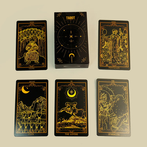Cartas de <span class=keywords><strong>Tarot</strong></span> con Impresión Personalizada y Estampado en Negro y Dorado en Caja Premium para un Juego Completo de Cartas de <span class=keywords><strong>Tarot</strong></span> y Guía - Product Image 4