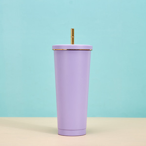 Customize 750ML Available Double Wall Stainless Steel Tumbler with <b>Straw</b> Premium <b>Reusable</b> Coffee Mug for Hot and Cold Drinks - Product Image 2