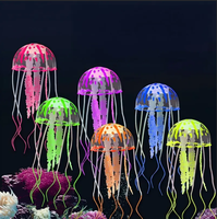 Kit de Décoration Paysagère pour Aquarium PKY : Méduses Artificielles, Coraux et Plantes Aquatiques Flottantes Fluorescentes en Silicone