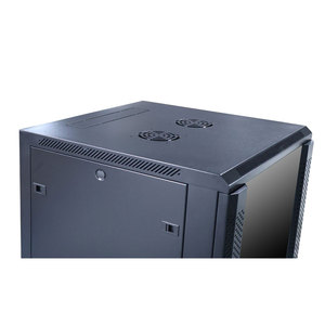 Gabinete de pared de 19 pulgadas RAL9004 RAL9005 negro de alta calidad 12U 600x600mm con orificios de ventilación y cerraduras con manija - Product Image 3