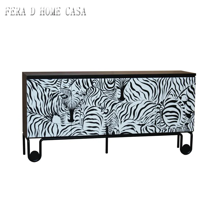 อิตาเลี่ยน Designer ไม้ห้องนั่งเล่นตู้,Sideboard ตู้โมเดิร์นออกแบบ Zebra ตู้