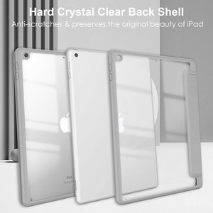 Étui fin pour <span class=keywords><strong>iPad</strong></span> 9,7 pouces 2025, TPU ultra transparent + dos en acrylique, revêtement avant doux au toucher, fonction de réveil/veille magnétique, emplacement pour stylet JUNCHI - Product Image 6