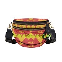 Sac bandoulière en forme de coquille Iota Phi Lambda, design élégant avec lettres grecques, sac unisexe en forme de coquille, sac bandoulière de voyage en plein air