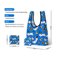 Sacs d'épicerie réutilisables en tissu ripstop, grands sacs écologiques, lavables en machine, sacs de courses pliables en polyester, cadeau promotionnel