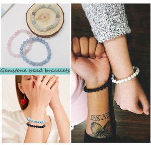 FY Beaded <strong>Bracelets</strong> Rose <strong>Quartz</strong> Turquoise Tiger Eye <strong>Clear</strong> <strong>Quartz</strong> Natural Bead Stretch <strong>Bracelets</strong> Spiritual Reiki Healing Jewelry - Product Image 2