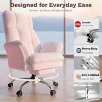 Cómoda Silla Giratoria Ajustable con Patas Cruzadas, Silla de Oficina Ajustable para Computadora, Color Rosa