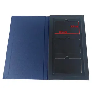 Tùy chỉnh thực hiện giấy các tông cuốn sách hình dạng hộp với nhung đen Eva chèn cho NFC VIP thẻ