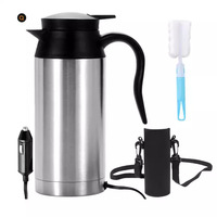 Bouilloire de voiture 12V & 24V en acier inoxydable voiture allume-cigare bouilloire électrique isolation chauffante tasse de voiture voyage