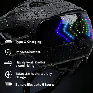 Hign End CE xe đạp đầy đủ mặt Mũ bảo hiểm LED màn hình hiển thị nội dung tùy chỉnh đi xe đạp Mũ bảo hiểm xe đạp tháo rời cằm bảo vệ xe đạp Mũ bảo hiểm - Product Image 2