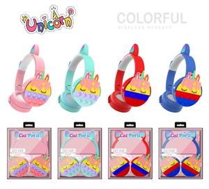 Auriculares inalámbricos de unicornio a-<span class=keywords><strong>pop</strong></span> it para mujer, niños y adultos, de silicona, arcoíris, unicornio - Product Image 5