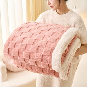 <span class=keywords><strong>Plaid</strong></span> Premium Double Couche Ultra Épais Haute Densité Toutes Saisons en Microfibre Jacquard 100% Polyester Lavable en Machine OEM - Product Image 2