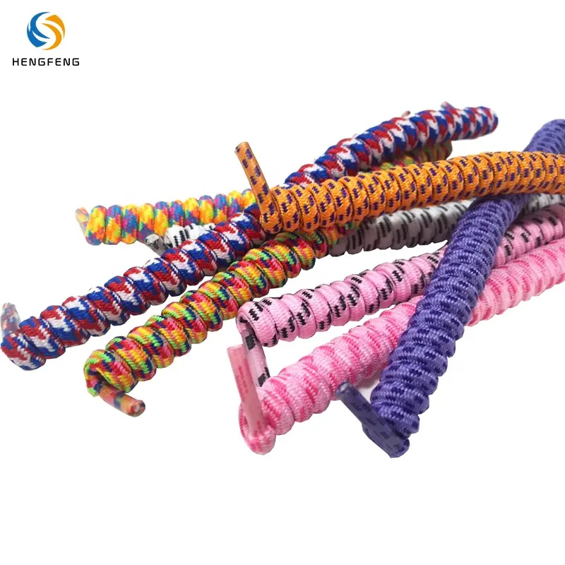 Multiple Colour Fashion Stretch Curly Elastic Shoelaces No Tie Coil Shoelace Shoe Laces