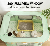 Tente de maternité pour animaux de compagnie pliable, couleur contrastante, espace de naissance pour chiots, enclos pour chiens, boîte de mise bas, maison pour animaux gestants