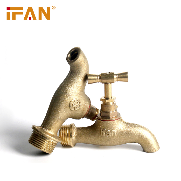 Ifan Cổ Điển Đúc Sắt Brass Vườn Nước Tap Thương Mại Bibcock Với Chống Trộm Khóa Chìa Khóa Nạng Đầu Vòi Nước Cho Vườn