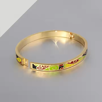 Bracelet jonc en émail en forme de nuage personnalisé, plaqué or 18 carats, en acier inoxydable, bijoux de mode pour femmes, prix de gros