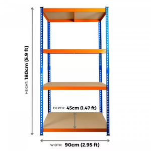 5 Tier Heavy Duty Adjustable Rivet Boltless Powder Coated Steel Storage <b>Racking</b> 300kg Per Level Warehouse Shelving for Garage - Product Image 2