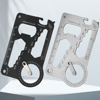LFEDC Edc Outil multifonction en acier inoxydable 420 pour la survie en plein air, outil de défense personnelle, porte-cartes de crédit avec règle et couteau