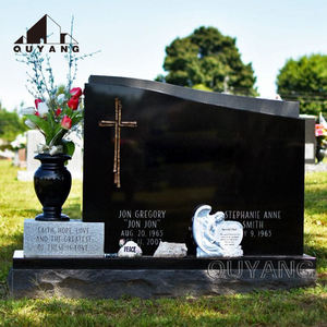 Lápida Personalizada para Exteriores, de Granito Negro, en Forma de Escudo, con Florero de Rosas Tallado a Mano, Foto Grabada, Estatua de Piedra, Monumentos - Product Image 6