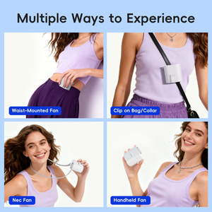 Ventilador de Cuello Recargable con Batería de 2000 mAh, Pantalla LED, Control por Botones, Portátil, Multifunción, 3 Velocidades, USB, para Exteriores y Hoteles - Product Image 3