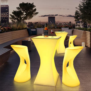 Table haute LED sans fil avec télécommande, étanche et lumineuse, idéale pour les bars de nuit et les fêtes en extérieur - Product Image 2