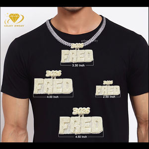 Colgantes personalizados de fábrica artesanal 925 Plata sólida encanto cadena imagen broche Moissanite letra colgante collar inicial hombres regalo - Product Image 6