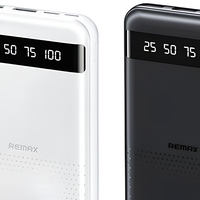 Batterie externe REMAX 10000mAh, charge rapide, chargeur portable, écran LED, type-C, USB, Power Pack