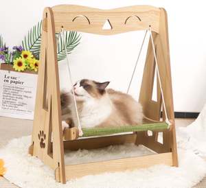 Venta caliente mascota gato cama hamaca de madera lindo gato nido columpio mascota balancín cesta colgante moderna mascota gato cama - Product Image 1