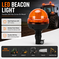Luz de Baliza LED IP65 Impermeable, Flexible, con Montaje de Tornillo DIN, Múltiples Modos de Destello, Luz para Tractor, Luz de Señalización de Tráfico