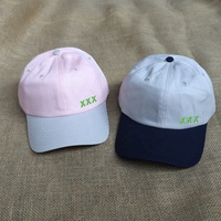 Penjualan Grosir Langsung Topi Dad 6 Panel Unisex Dua Warna Katun Bernapas Kasual Olahraga Tanpa Struktur dengan Logo Bordir Kustom