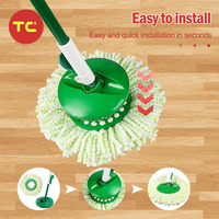 Serpillère vapeur en microfibre réutilisable et lavable en machine, compatible avec le système Tornado Spin de Libman, avec tige en acier inoxydable