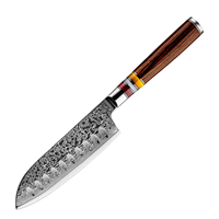 Damascus staal handgeslepen modern minimalistisch houten ambidextere keukenmes groentenmes visfileermes