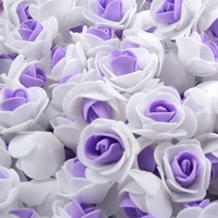Têtes de roses en mousse PE bicolores de 3,5 cm, petites fleurs artificielles pour couronnes de mariage, décoration de boîtes à bonbons, artisanat DIY