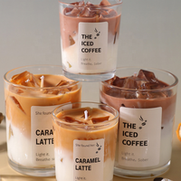 Nouveau produit 2026 – Cadeau de Noël et du Nouvel An pour femme – Bougie parfumée en forme de tasse à café – Bougie Matcha Latte en vrac avec pot en verre – Bestseller