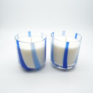 Bougie artisanale en verre transparent, contenants en verre recyclables bleu et <span class=keywords><strong>jaune</strong></span>, bougie personnalisée pour la décoration de fête et de la maison - Product Image 6