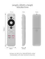 Control Remoto de Repuesto Universal Inteligente para Google TV, ONN, Mecool, Android TV Box, Control Remoto por Voz NVTC