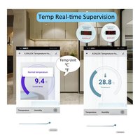 KONLEN Tuya WiFi Capteur de Température en Plastique avec Sonde de 3 Mètres Thermomètre Numérique Smart Life pour Maison, Piscine, Congélateur, Alarme à Distance