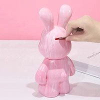 Ensemble de figurines en résine Fluid Rabbit Violent Bear, vente en gros, faites à la main, peintes, articles décoratifs de Noël, produit moulé blanc