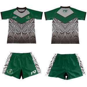 FQカスタム昇華マオリラグビーリーグセットトレーニングトップジャージーとショーツ男性用の新しいスタイリッシュなラグビーキットラグビーユニフォーム - Product Image 1