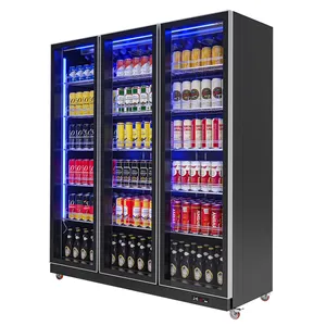 Commercial glass door upright drink display fridges and merchandisers refrigerators