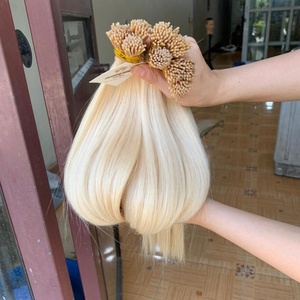 Extension de cheveux humains, vierges bruts, prix de gros, usine Ktip, fournisseurs vietnamien, Itip kératine, Extensions de cheveux humains lisses, 613 couleurs - Product Image 1