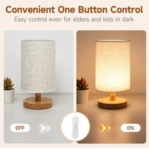 Hiện Đại USB Đèn Bàn Với Vải Gỗ Bảng Sắt Cơ Thể Điện Ánh Sáng Ban Đêm Bóng Cho Phòng Ngủ Văn Phòng Phòng Ăn - Product Image 6