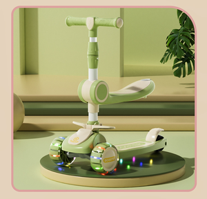 Scooter à 3 roues réglable pour enfants avec roues en PU lumineuses extra larges et 4 hauteurs pour enfants avec musique et lumière - Product Image 6