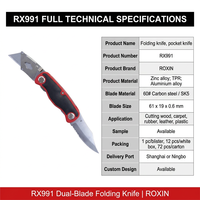 Couteau pliant, couteau de poche RX991-1, lame à changement rapide, couteaux utilitaires pliables
