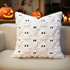Nouvelle Arrivée Housse de Coussin 3D Broderie Cœur Clochette Père Noël Style Carré Moderne pour Décoration Maison Noël Halloween - Product Image 3