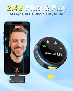 30-часовой Срок службы батареи Type C беспроводной микрофон Lavalier Lapel Mic для подкастинга и видеоблога микрофон для записи видео - Product Image 3